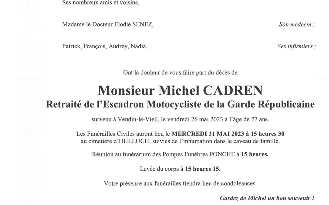 MONSIEUR MICHEL CADREN