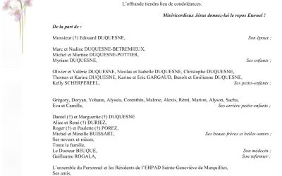 MADAME DIANA DUQUESNE NÉE METIER