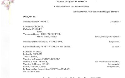 MADAME MARIE-FRANCE CHOINET NÉE WIERRE