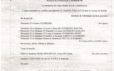 MADAME CHRISTIANE GUERRERO NÉE VAUGEOIS