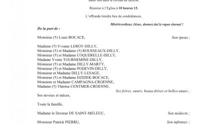 MADAME ROLANDE BOCACE NÉE DILLY