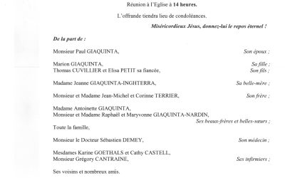 MADAME JOËLLE GIAQUINTA NÉE TERRIER