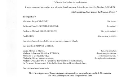 MADAME DANIÈLE CALONNE NÉE KIRCHNER