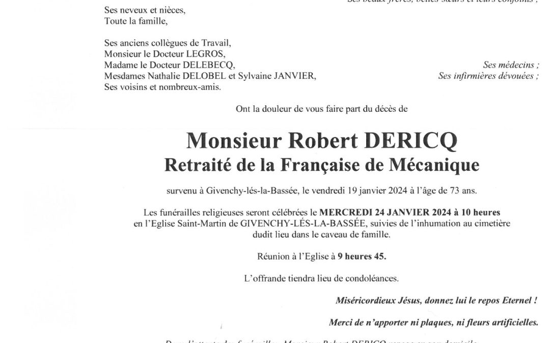 MONSIEUR ROBERT DERICQ