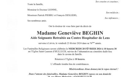 MADAME GENEVIEVE BEGHIN