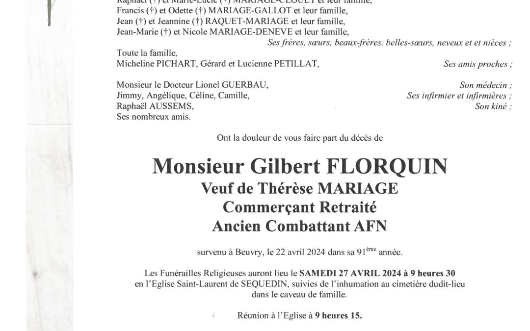 MONSIEUR GILBERT FLORQUIN