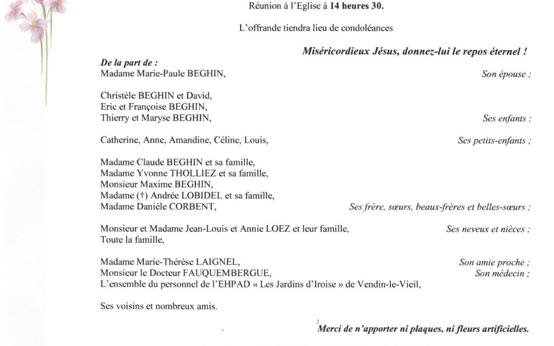 MONSIEUR FRANCIS BEGHIN