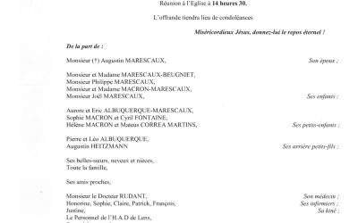 MADAME DENISE MARESCAUX NÉE ROUSSEL