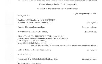MADAME NICOLE LOYER NÉE TRUFFIN
