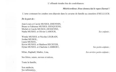MADAME NICOLE MUSIOL NÉE BERNA