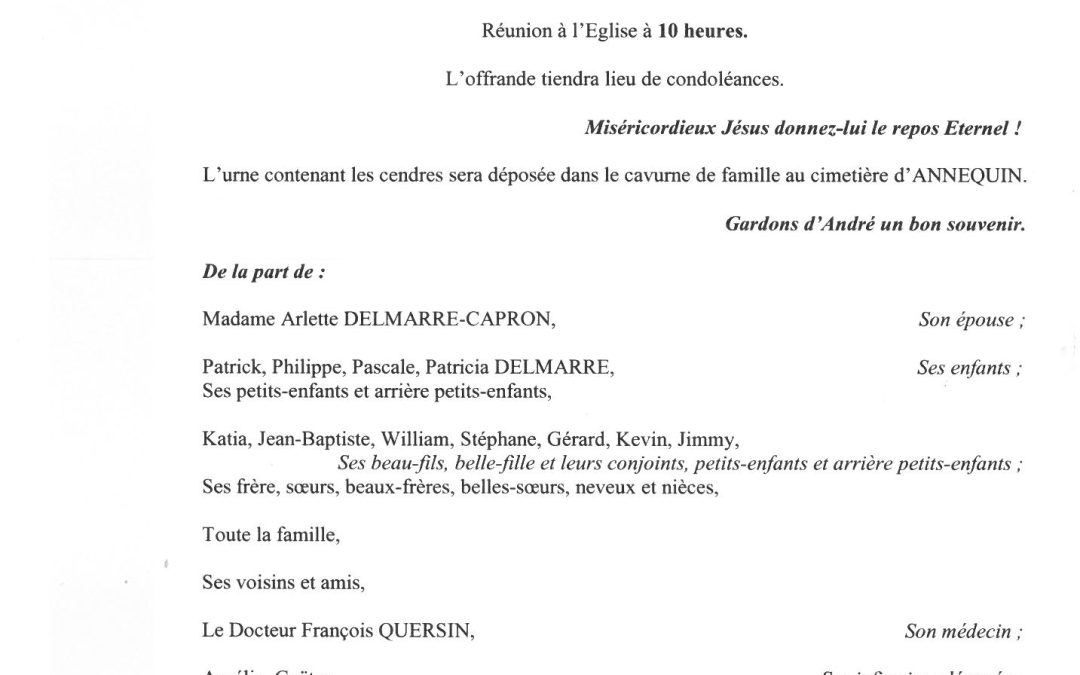 MONSIEUR ANDRE DELMARRE
