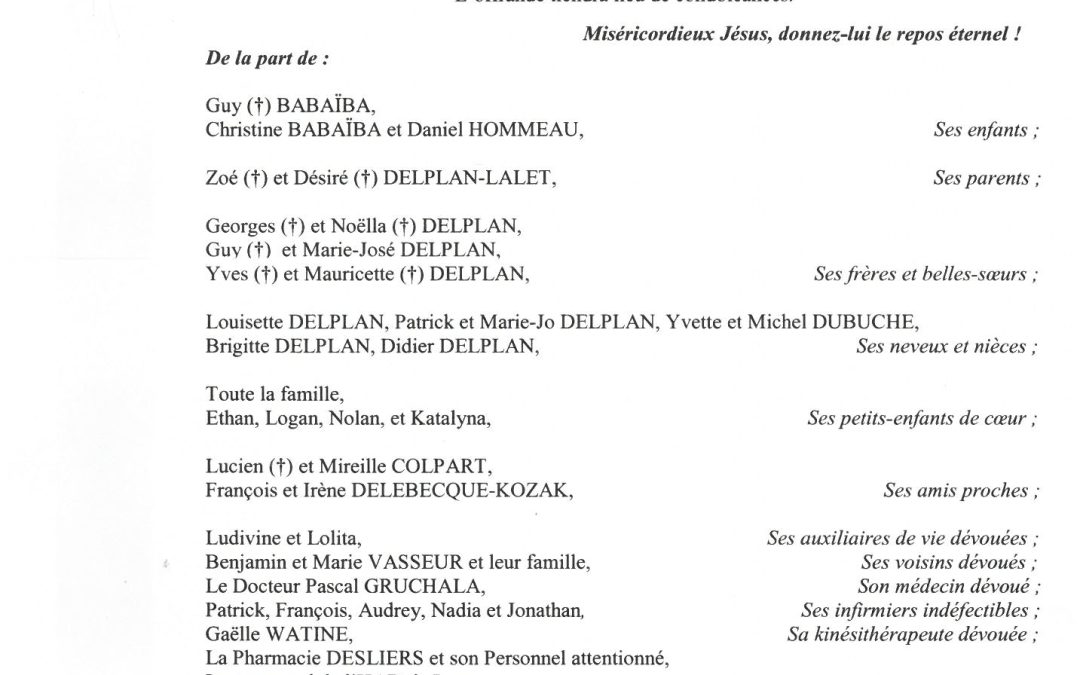 MADAME MONIQUE DELPLAN