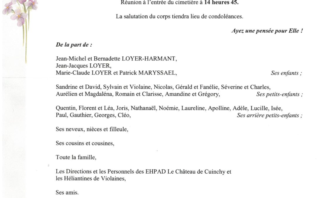 MADAME MARIE LOYER NEE DUTERIEZ