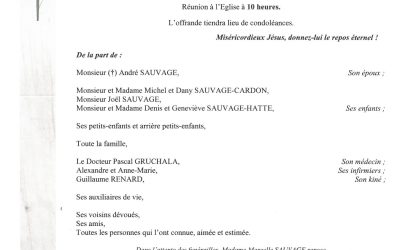 MADAME MARCELLE SAUVAGE NÉE TOURNEL