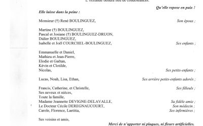 MADAME LAURE BOULINGUEZ NÉE BACQUART