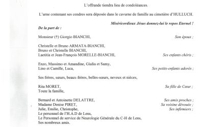 MADAME MICHELE BIANCHI NEE ALLENDER
