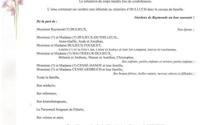 MADAME RAYMONDE DULIEUX NEE CENSE