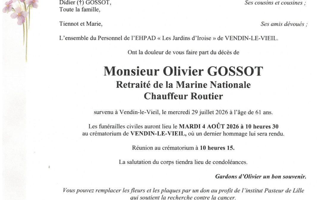 MONSIEUR OLIVIER GOSSOT