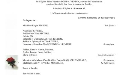MADAME ALEXIANE RIVIERE NEE JOLLY